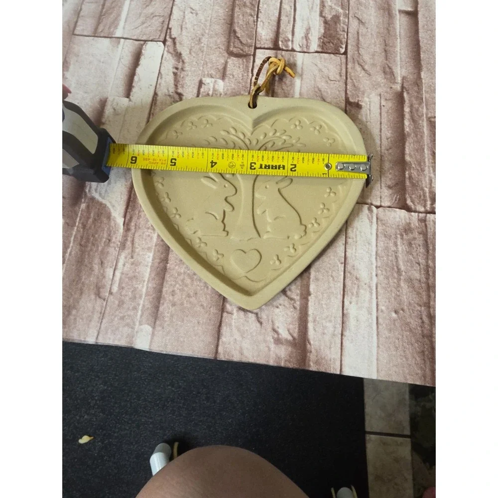 Brown Bag Cookie Art Heart Mold Rabbits Tree ©1989 Hill Design Stoneware